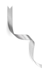 Silver ribbon on white background