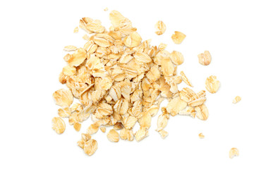 oatmeal isolated on white background. top view