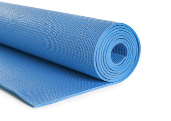 Color yoga mat on white background
