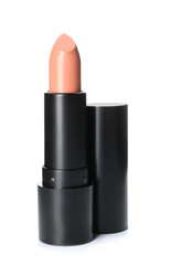 Color lipstick on white background