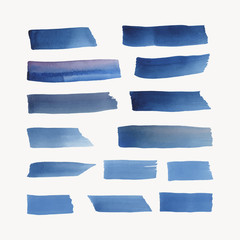 Obraz premium Painted watercolor background vector in blue
