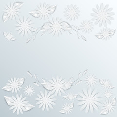 Speech  frame with white cut out paper flowers.