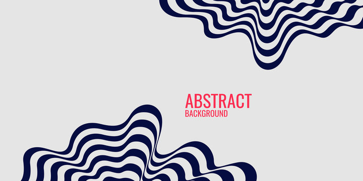 The amorphous elements with the effect of visual distortion. Black and white stripes.