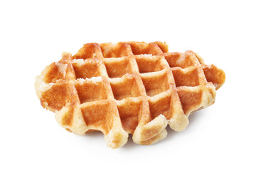 Delicious waffle on white background