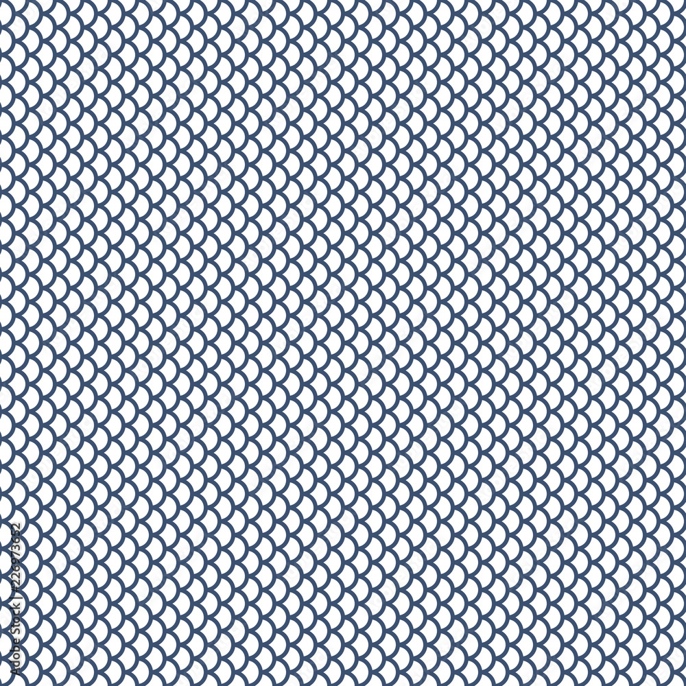 Poster seamless fish scale pattern. ornament of repeating arcs.