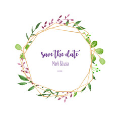 water color wedding frame