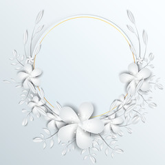 Paper flowers  Set isolated  Vector illustration