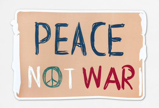 Peace not war word banner