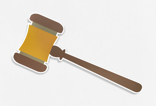Judicial wooden gavel vector illustration