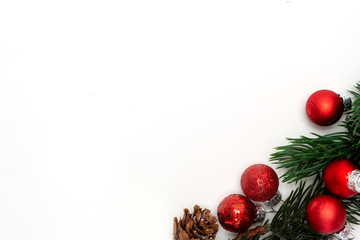 Red christmas holidays decoration on a white background