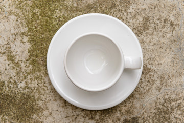 Obraz na płótnie Canvas top view empty cup of espresso coffee