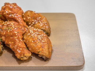 Korean fried chicken, refers to a variety of fried chicken dishes from South Korea, In South Korea, fried chicken is consumed as a meal, appetizer or snack.