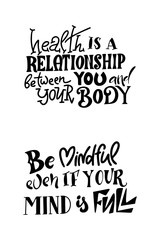 Vector lettering. Meditatin motivation quotes. Hand drawn calligraphic design