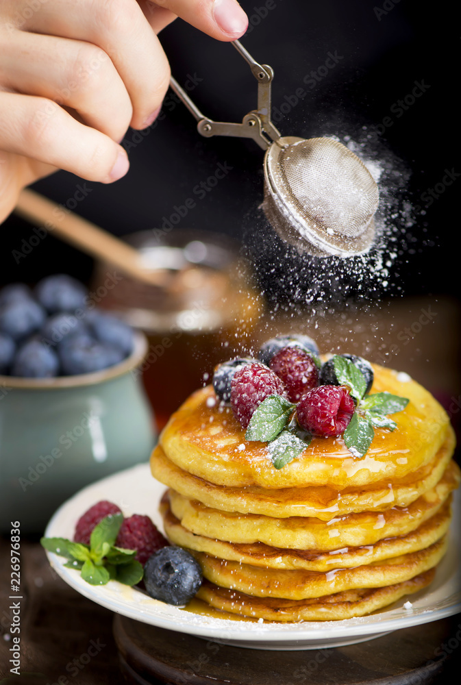 Canvas Prints man sprinkles with powdered sugar home punkeys