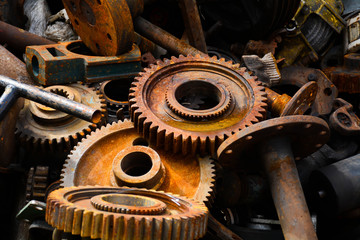 rust gears of old machine