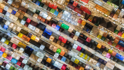 Aerial view Ratchada train night market in Bangkok, Thailand. This market is landmark for tourism and shopping in bangkok.