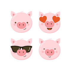 Happy Chinese new year 2019, the year of pig. Vector banner, background