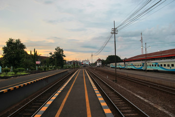 Fototapeta na wymiar railway station in indonesia