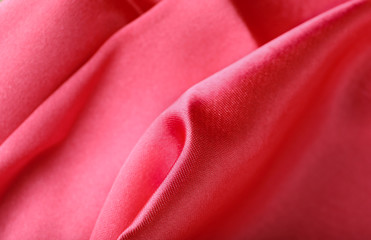 Fototapeta premium Texture of bright pink fabric, closeup