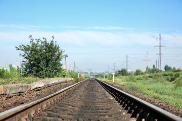 View of railway in countryside