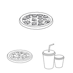 Vector design of pizza and food symbol. Set of pizza and italy vector icon for stock.
