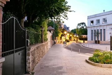 Beautiful view of city street in evening