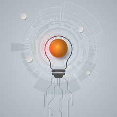Light bulb idea for business and modern technology 