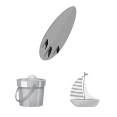 Vector design of equipment and swimming icon. Set of equipment and activity stock vector illustration.