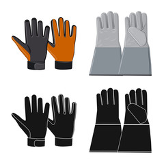 Isolated object of glove and winter symbol. Set of glove and equipment vector icon for stock.