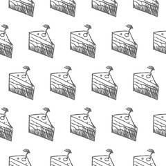 peace of cake seamless pattern isolated on white background