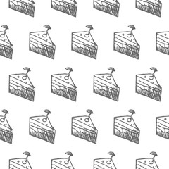 Obraz premium peace of cake seamless pattern isolated on white background