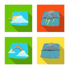 Vector illustration of weather and climate logo. Set of weather and cloud stock vector illustration.