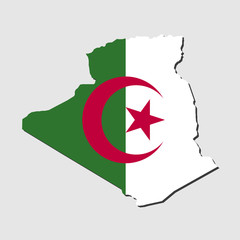 Algeria Map Flag