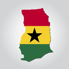 Ghana Map Flag