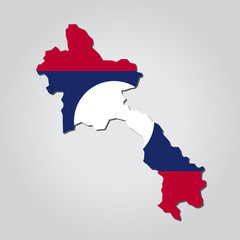 Laos Map Flag
