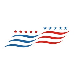 American flag abstract, USA flag logo