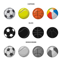 Isolated object of sport and ball icon. Collection of sport and athletic stock vector illustration.