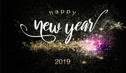 Happy New Year 2019 background with sparklers