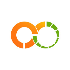 Infinity Design logo template with green orange color