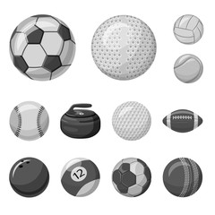 Vector illustration of sport and ball sign. Collection of sport and athletic vector icon for stock.