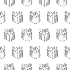 gift box seamless pattern isolated on white background