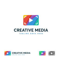Creative Media logo designs concept vector, Colorful Play logo template concept