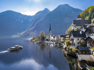 Village of Hallstatt, Lake Hallstatt, Austria, Europe