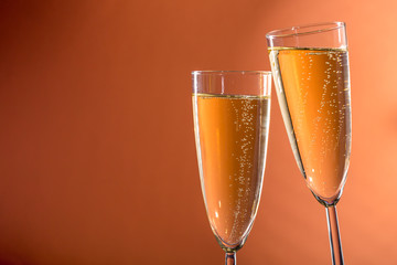 two glasses of sparkling wine