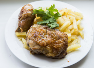 Chicken Thigh With French Fries