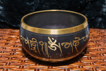 Fototapeta premium Tibetan handcrafted singing bowls. Tibetan sound massage.
