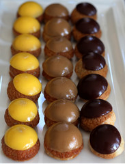 three kinds of sweet profiterole