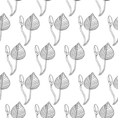 leaf seamless pattern isolated on white background