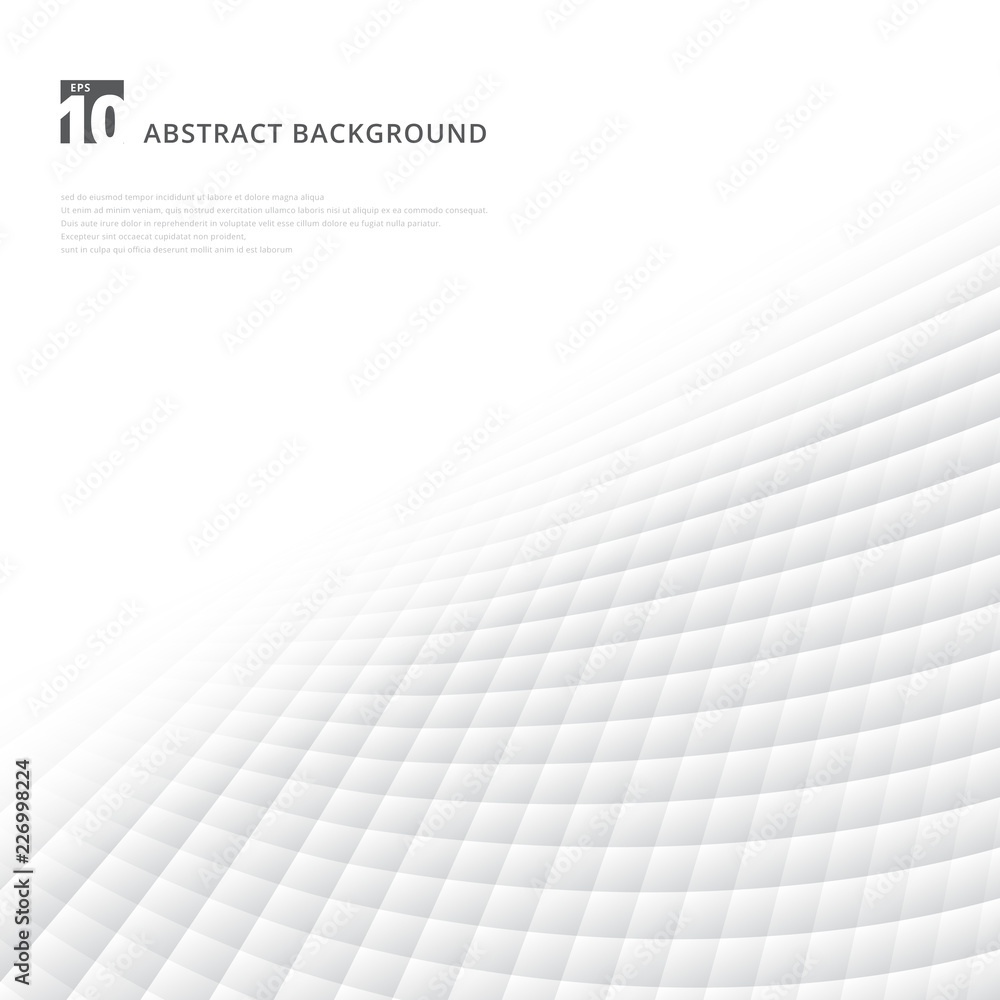 Poster abstract geometric square pattern background with white shapes perspective
