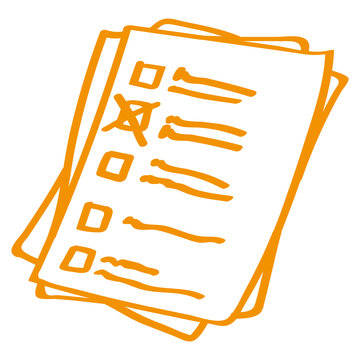 Handgezeichnetes Formular in orange